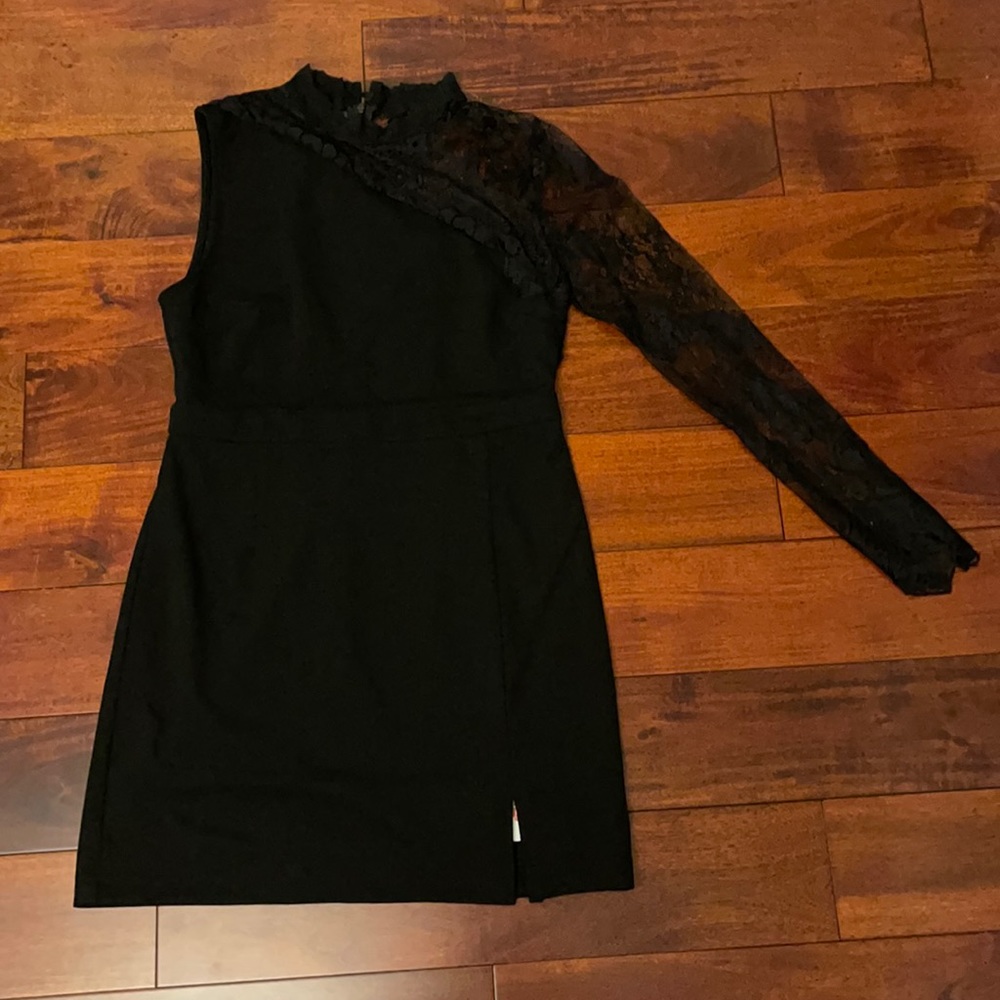 Black lace detail dress